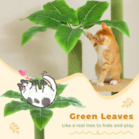 Cat Tree Floor to Ceiling 93"-101", Wooden Tower with Hammock, Condo & Sisal Posts