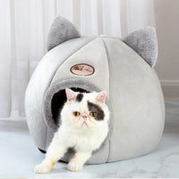 Cat House Cave Bed 13"–16", Cozy Enclosed Design with Removable Plush Cushion
