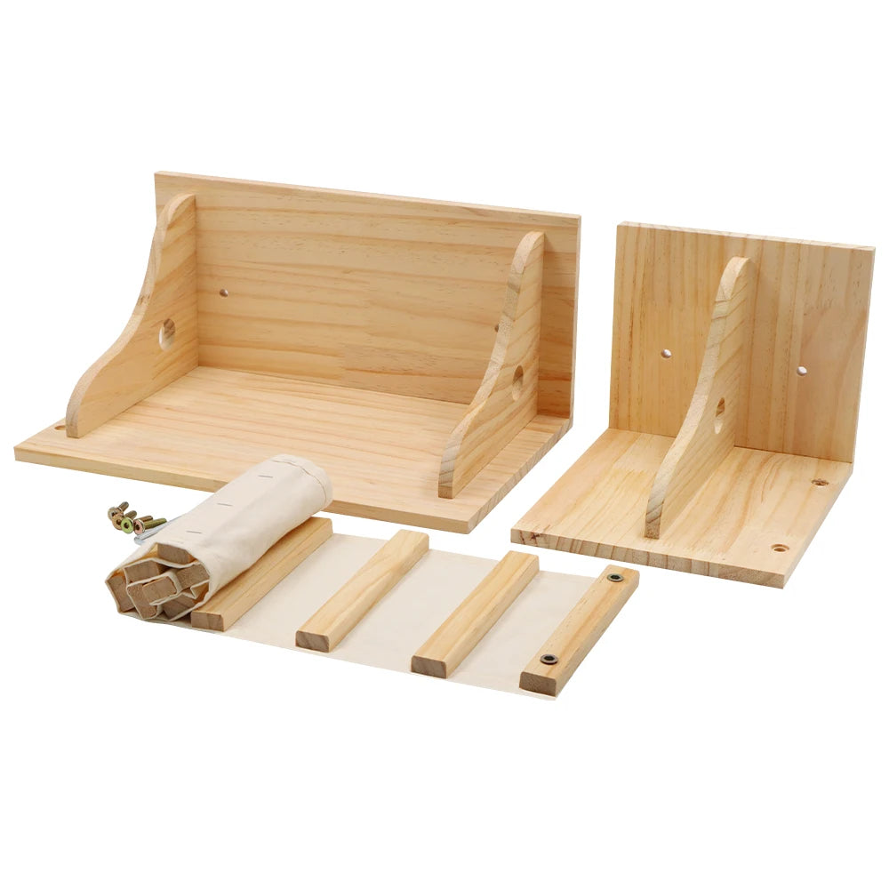 Cat Wall Shelves Climbing System, House & Bridge Set for Indoor Cats