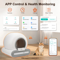 Automatic Litter Box 65L, Self-Cleaning Enclosed Drum with App Control & Low Entry