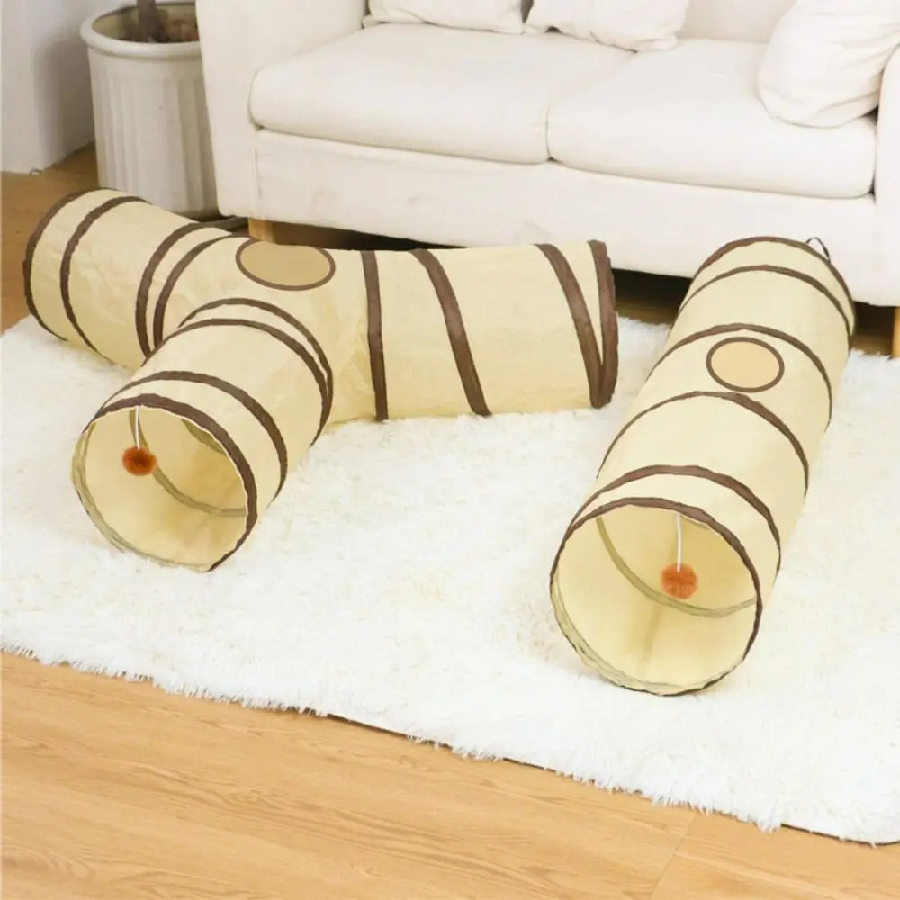 Cat Tunnel 26"–49", Collapsible in 4 Shapes with Peek Holes & Dangling Ball