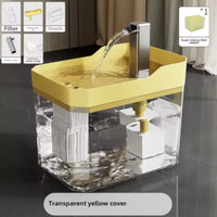 Cat Water Fountain 1.5L, Transparent Tank with Raised Faucet Spout, Filter & Anti-Dry-Burn Pump