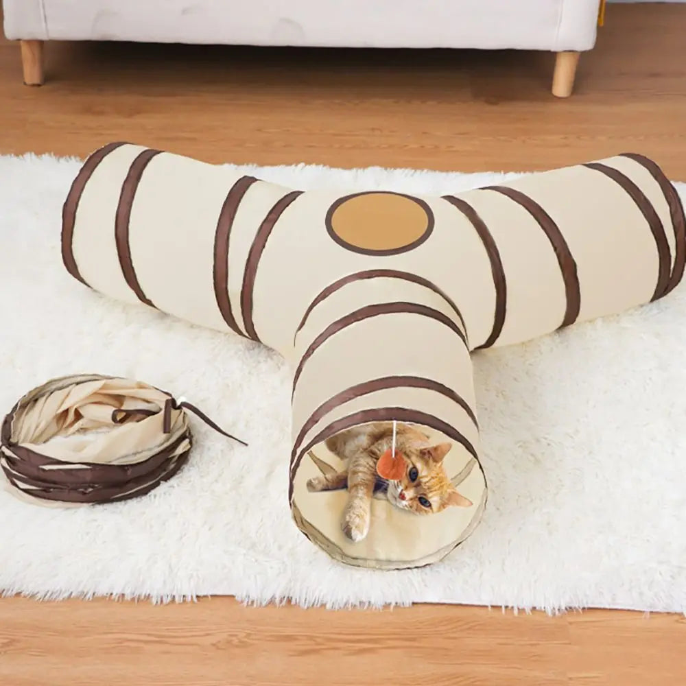 Cat Tunnel 26"–49", Collapsible in 4 Shapes with Peek Holes & Dangling Ball