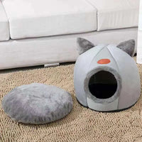 Cat House Cave Bed 13"–16", Cozy Enclosed Design with Removable Plush Cushion