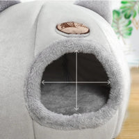 Cat House Cave Bed 13"–16", Cozy Enclosed Design with Removable Plush Cushion