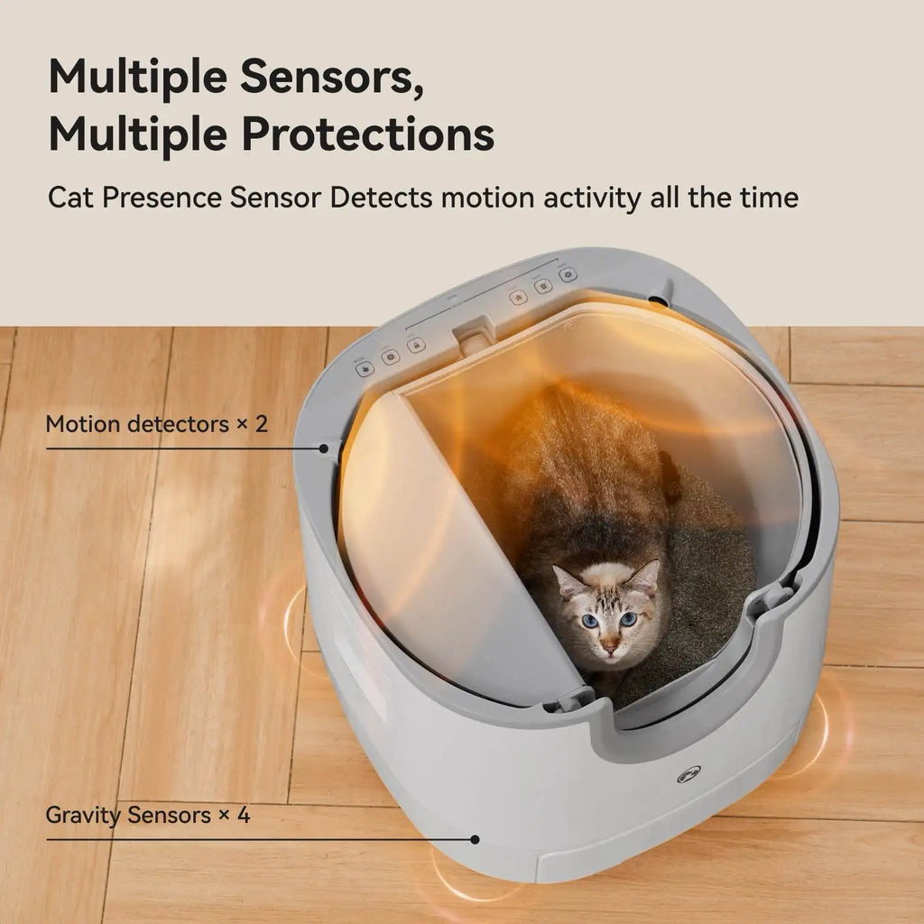 Automatic Litter Box 11L, Self-Cleaning Open-Top with Safety Sensors & Quiet 40dB Motor