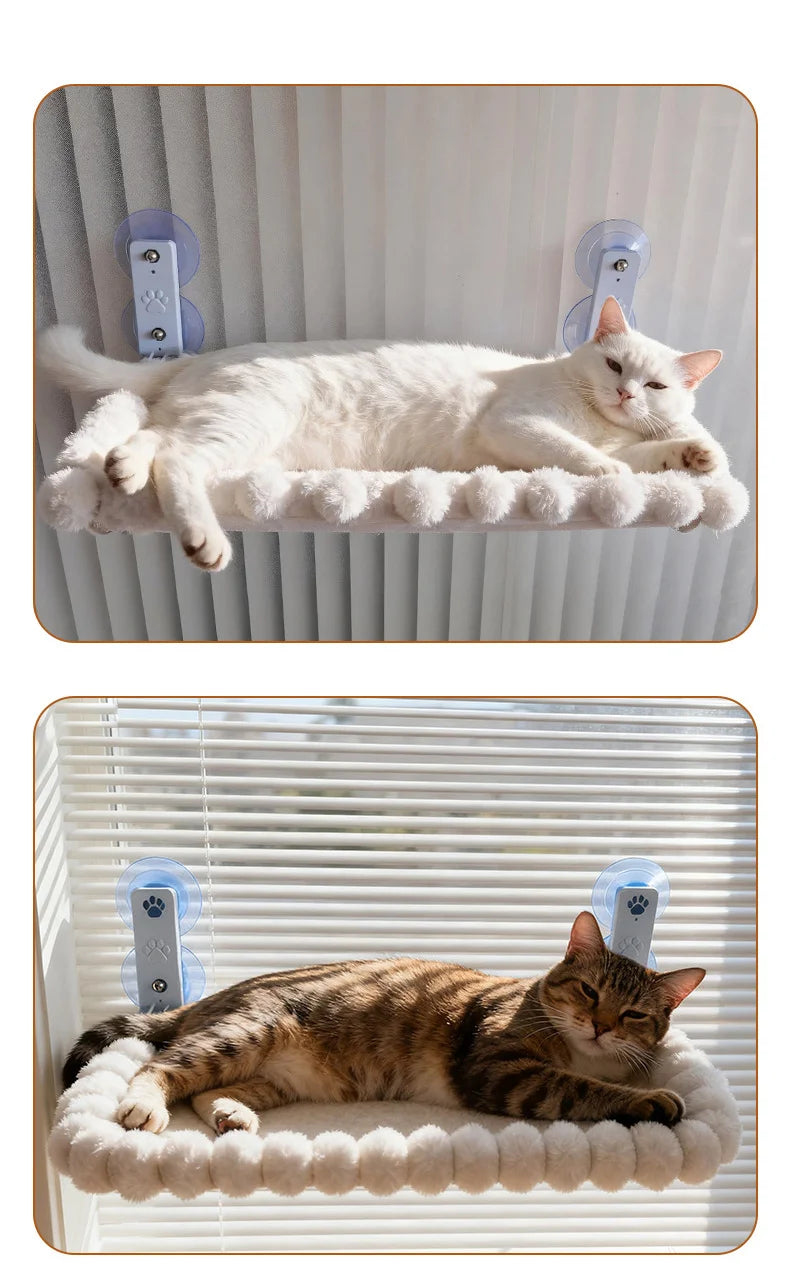 Cat Window Perch 19.7" Oval, Suction Cup Mount with Plush Bumper Rim