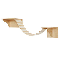 Cat Wall Shelves Climbing System, House & Bridge Set for Indoor Cats