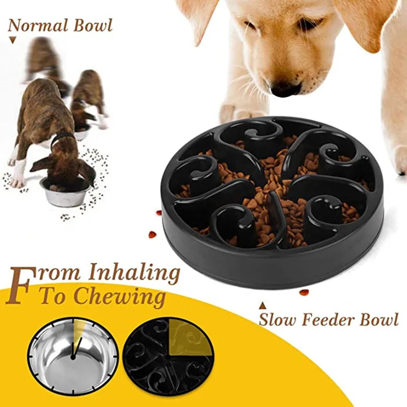 Slow Feeder Dog Bowl, Anti-Gulp Maze with Non-Slip Base, Dishwasher Safe