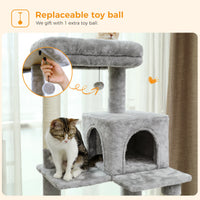 Cat Tree 143cm, 5-Level with Sisal Posts, Hammock, Condo & Top Perch