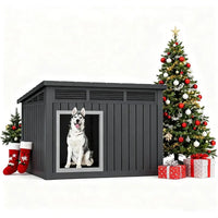 Dog House 43", Weatherproof Resin with Gas-Strut Opening Roof & Louvered Vents