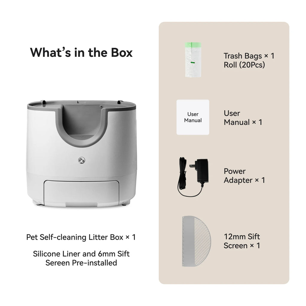 Automatic Litter Box 11L, Self-Cleaning Open-Top with Safety Sensors & Quiet 40dB Motor