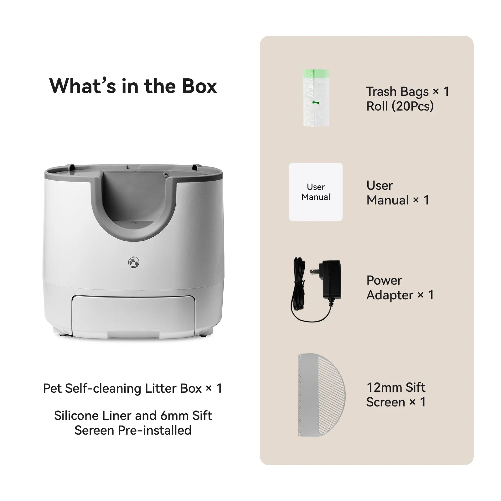 Automatic Litter Box 11L, Self-Cleaning Open-Top with Safety Sensors & Quiet 40dB Motor