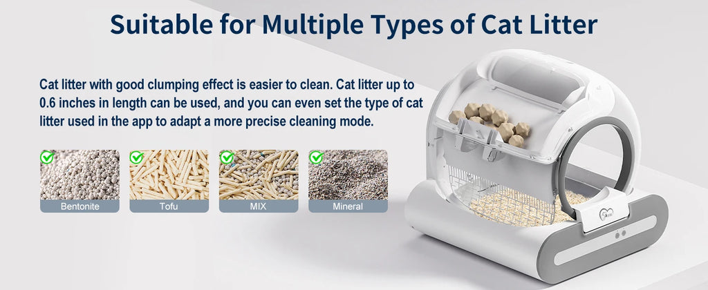 Automatic Litter Box 65L, Self-Cleaning Enclosed Drum with App Control & Low Entry