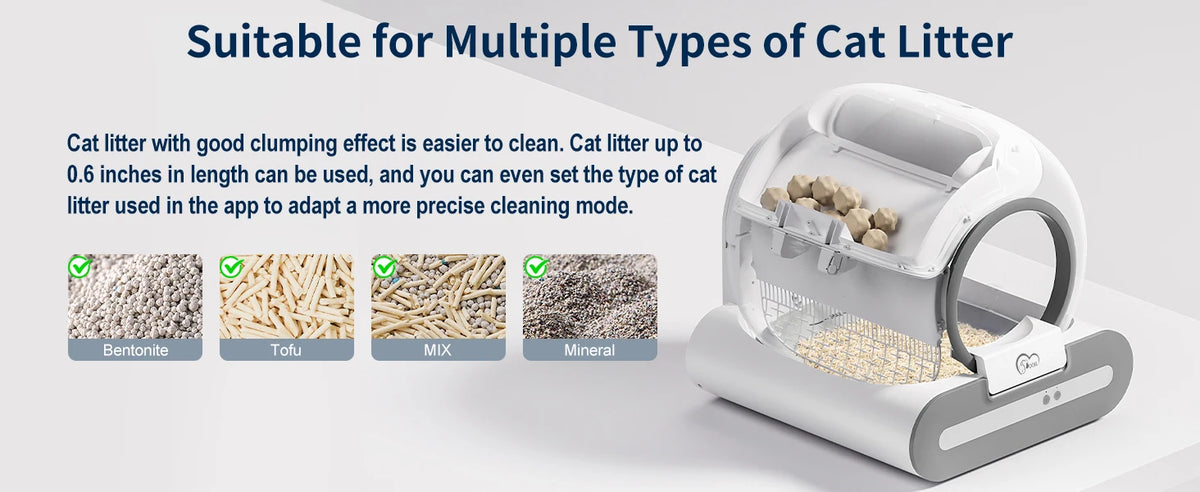 Automatic Litter Box 65L, Self-Cleaning Enclosed Drum with App Control & Low Entry