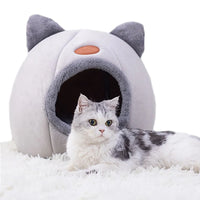 Cat House Cave Bed 13"–16", Cozy Enclosed Design with Removable Plush Cushion