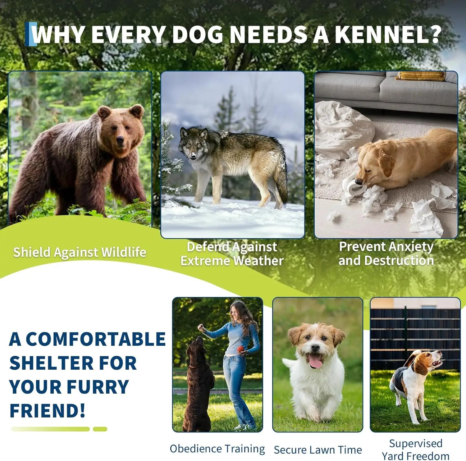 Outdoor Dog Kennel 7.5×7.5 ft, Galvanized Chain-Link with Waterproof Canopy Roof & Lockable Gate