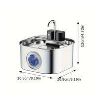 Cat Water Fountain 3.2L, Cordless Rechargeable Stainless Steel with Motion Sensor & 3 Water Modes
