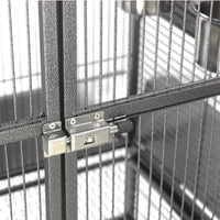 Play-Top Bird Cage 61" for Parrots, with Perch, Ladder, Stainless Feeder Cups, Anti-Splash Skirt & Rolling Stand