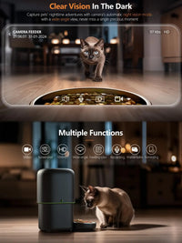 Automatic Cat Feeder 4L with 1080P Camera, Night Vision, Two-Way Voice & App Control