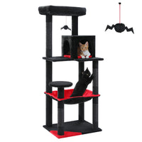 Cat Tree 143cm, 5-Level with Sisal Posts, Hammock, Condo & Top Perch